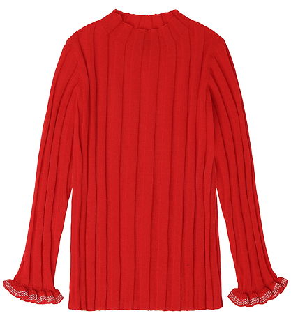 FUB Blouse - Rib - Knitted - Wool - Signal Red