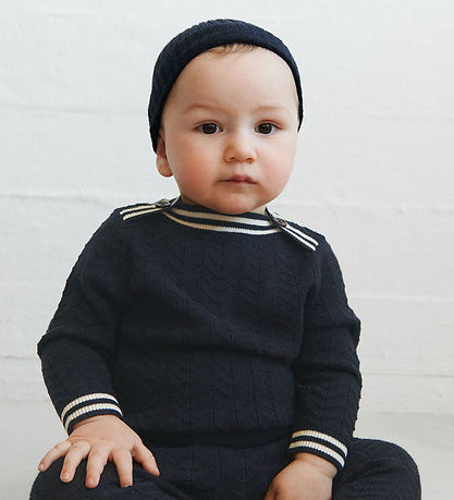 FUB Beanie - Knitted - Wool - Rib - Dark Navy