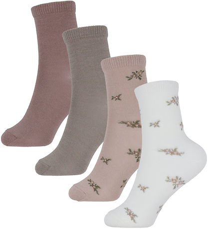Name It Strumpor - 4-pack - Ull/Bomull - NkfWak - Shadow Grå