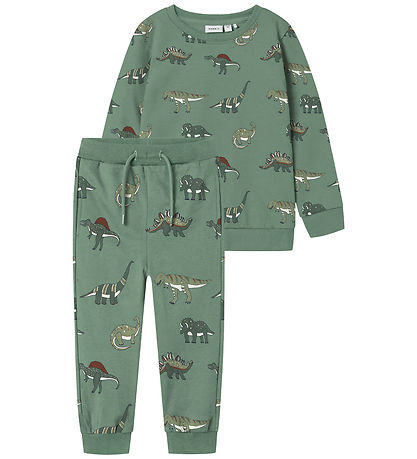 Name It Sweat Set - NmmNenean - Green Bay w. Dinosaurs