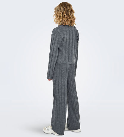 Kids Only Genser - Strikk - KogTessa - Dark Grey Melange