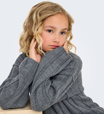 Kids Only Genser - Strikk - KogTessa - Dark Grey Melange