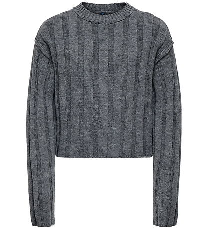 Kids Only Genser - Strikk - KogTessa - Dark Grey Melange