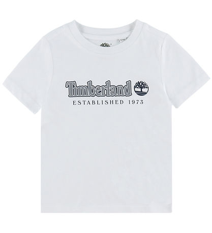 Timberland Stuttermabolur - White/Dökkblátt