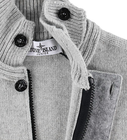 Stone Island Cardigan - Knitted - Melange Grey