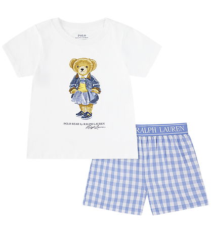 Polo Ralph Lauren Pyjama Set - Harbor Island Blue w. Soft Toy