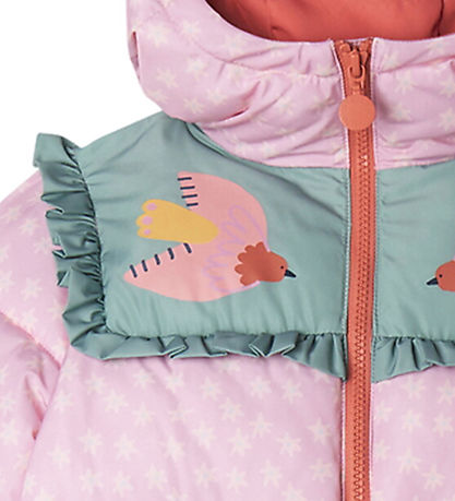 Stella McCartney Kids Puffer Jacket w. Fleece - Pink w. Flowers