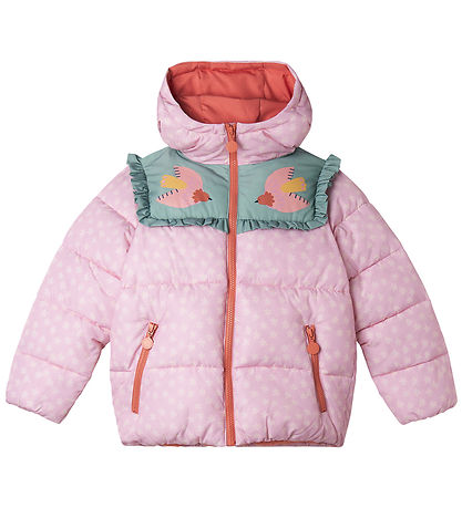 Stella McCartney Kids Puffer Jacket w. Fleece - Pink w. Flowers