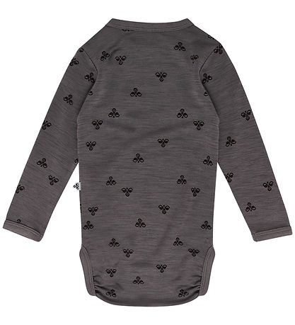 Hummel Bodysuit l/s - HmlMini - Wool - Charcoal Grey