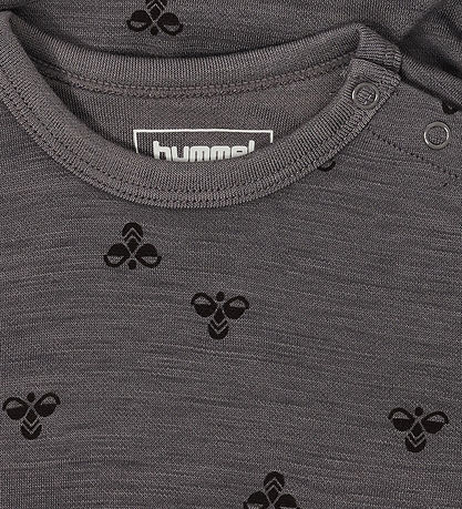 Hummel Bodysuit l/s - HmlMini - Wool - Charcoal Grey