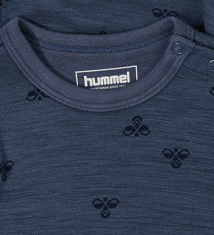 Hummel Bodysuit l/s - HmlMini - Wool - Vintage Indigo