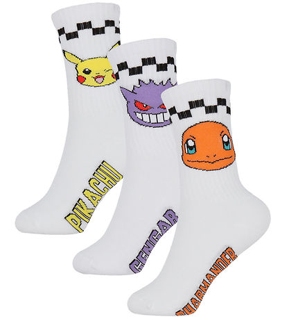 Name It Socks - 3-Pack - Pokémon - NkmJanaka - Bright White/3P