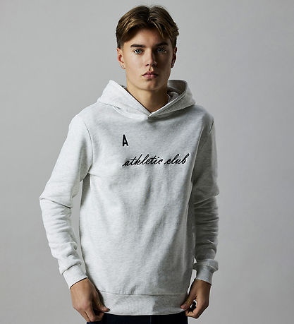 LMTD Kapuzenpullover - NlmNaclub - Hellgrau-Meliert m. Print