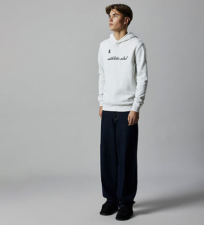 LMTD Kapuzenpullover - NlmNaclub - Hellgrau-Meliert m. Print