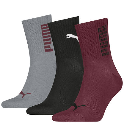 Puma Socken - Short - 3er-Pack - Burgund/Schwarz/Grau