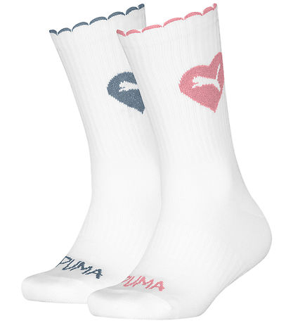 Puma Socken - Kids Crew - 2er-Pack - Weiß/Pink/Blau