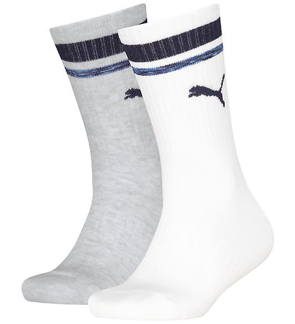 Puma Socken - Kids Crew - 2er-Pack - Weiß/Grau/Blau