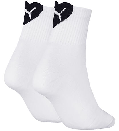 Puma Socken - Short Crew - Heart Logo - 2er-Pack - Weiß/Schwarz