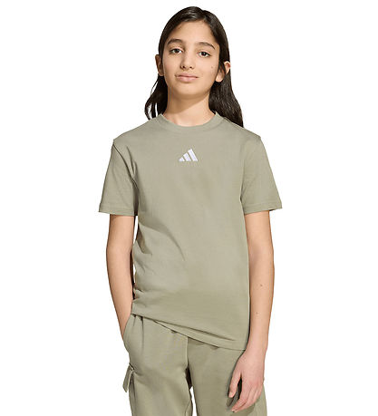 adidas Performance Stuttermabolur - 160 - Silfur Pebble/Hvítt
