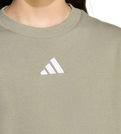 adidas Performance Stuttermabolur - 160 - Silfur Pebble/Hvítt