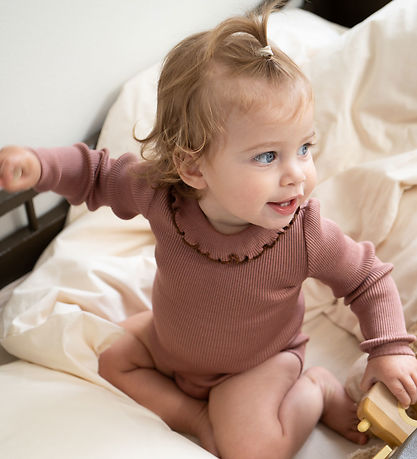 Minimalisma Romper l/s - Rib - Zijde/Katoen - Beauty - Antiek Ro