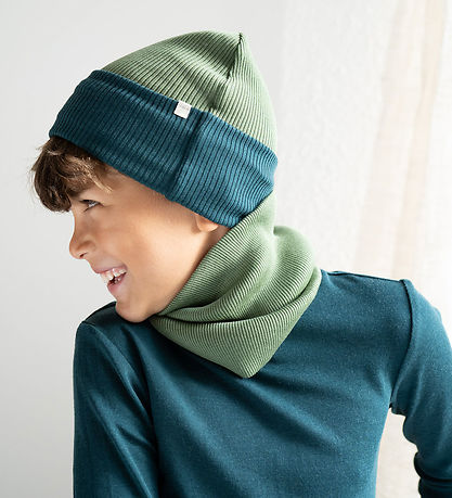 Minimalisma Beanie - Arvid Contrast - Wool - Greenery