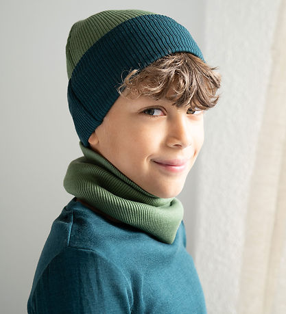Minimalisma Beanie - Arvid Contrast - Wool - Greenery