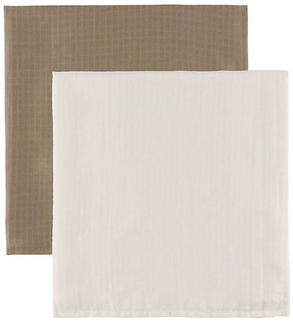 Müsli Spucktücher - 2er-Pack - 75x75 - Spülung Cream/Nussbaum