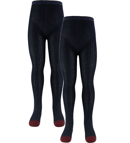 FUB Strumpfhosen - Wolle - Rib - 2er-Pack - Dark Navy