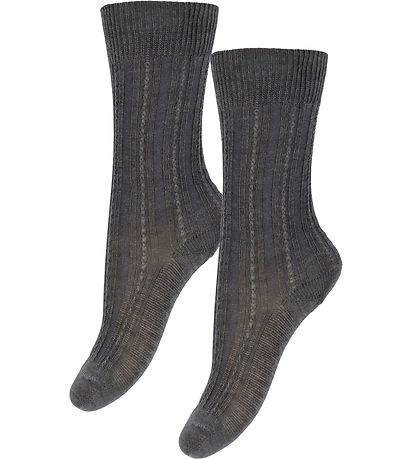 FUB Socken - Wolle - Rib - 2er-Pack - Dark Beige Melange