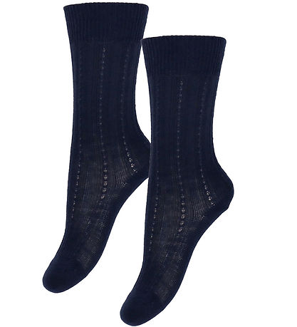 FUB Socken - Wolle - Rib - 2er-Pack - Dark Navy