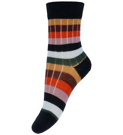 FUB Socken - Wolle - Rib - 2er-Pack - Dark Navy/Multi Stripe