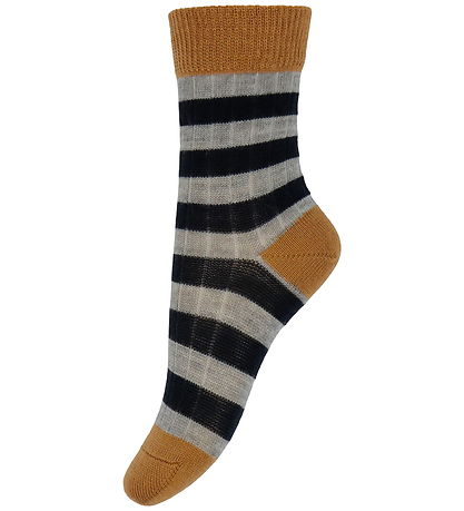FUB Socken - Wolle - Rib - 2er-Pack - Verbrannt Amber/Dark Navy