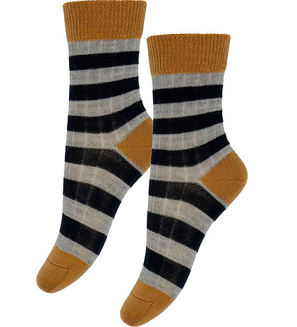 FUB Socken - Wolle - Rib - 2er-Pack - Verbrannt Amber/Dark Navy
