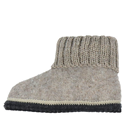 Huttelihut Slippers - Wool - Camel Melange