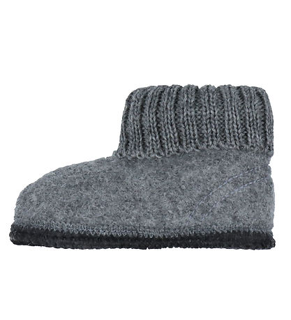 Huttelihut Slippers - Wool - Medium+ Grey Melange