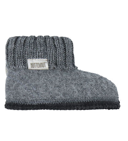 Huttelihut Slippers - Wool - Medium+ Grey Melange