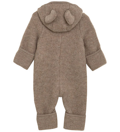 Huttelihut Pramsuit - Wool fleece - Savannah Melange w. Ears
