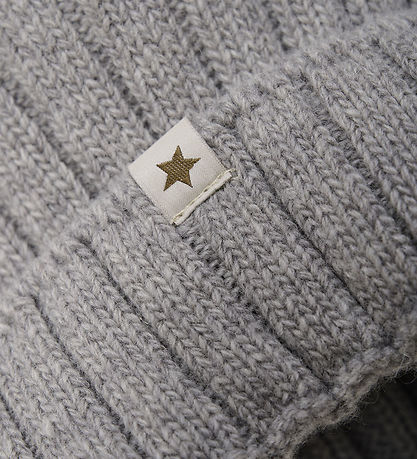 Huttelihut Beanie - Wool/Cotton - Knitted - Medium+ Grey Melange