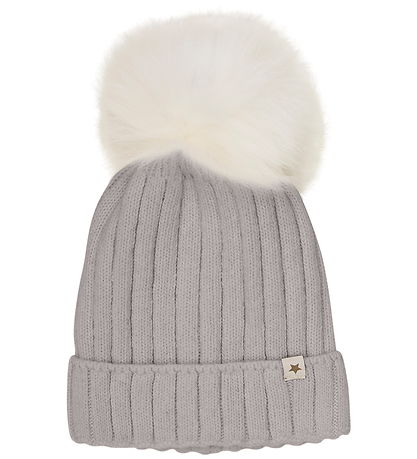 Huttelihut Beanie - Wool/Cotton - Knitted - Medium+ Grey Melange