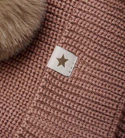 Huttelihut Beanie - Wool - Knitted - Burlwood w. Tassels