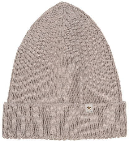Huttelihut Beanie - Wool - Knitted - Dino - Camel Melange w. Tha