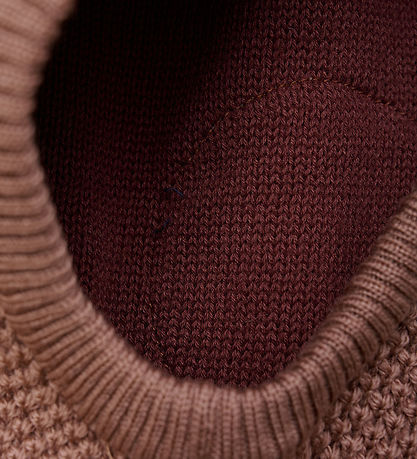 Huttelihut Balaclava - Wool - Knitted - 2-layer - Burlwood w. Po