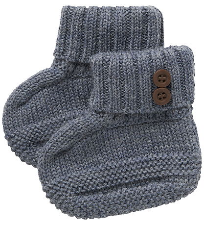 Name It Tofflor - Ull - Stickad - NbmWrilla - Folkstone Grå