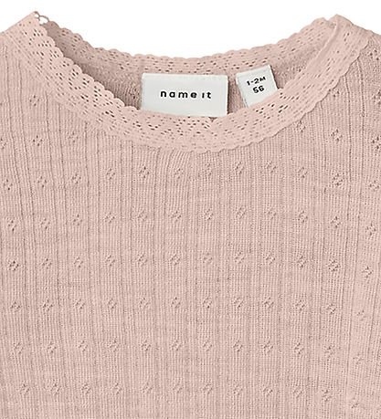 Name It Romper l/s - Wol/Zijde - Rib - NbfWossa - Shadow Grijs