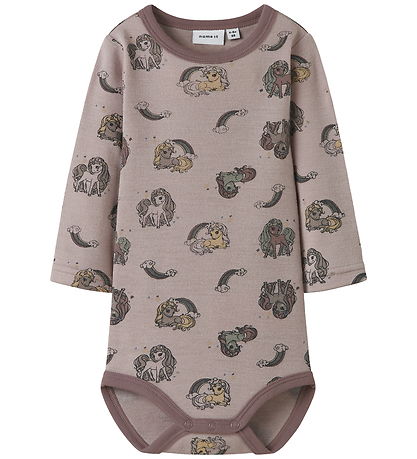 Name It Bodysuit l/s - Wool - NbfWillit - Shadow Gray/Unicorn