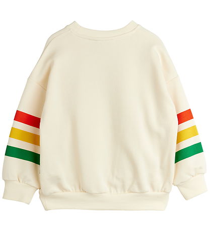 Mini Rodini Peysa - Bear Stripe - Off-White