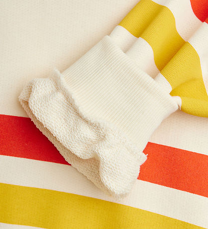 Mini Rodini Peysa - Bear Stripe - Off-White
