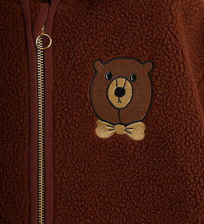 Mini Rodini Fleecejacka - Bear - Brun