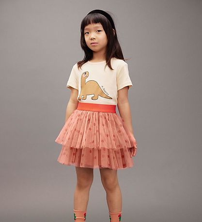 Mini Rodini Skjørt - Tyll - Rosa m. Prikker